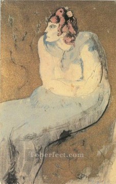  man - Woman Sitting 1901 cubist Pablo Picasso